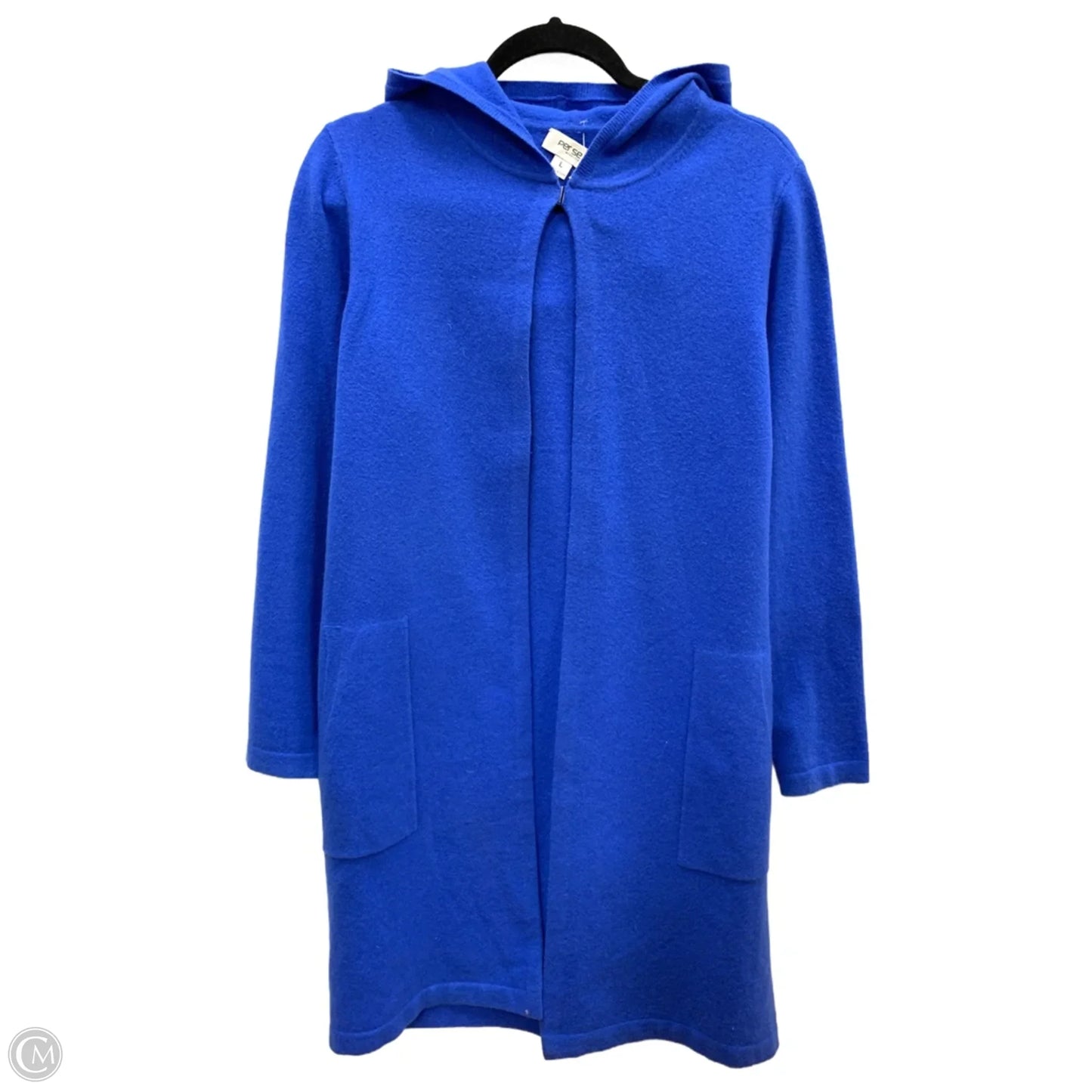 Sweater Cardigan By Per Se In Blue, Size: L