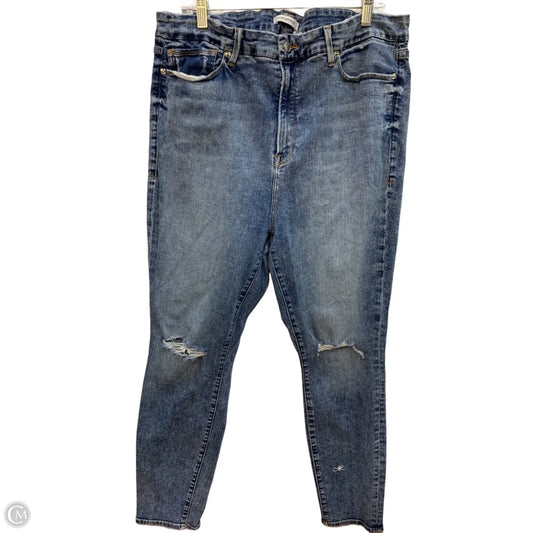Jeans Skinny By Good American In Blue Denim, Size: 22