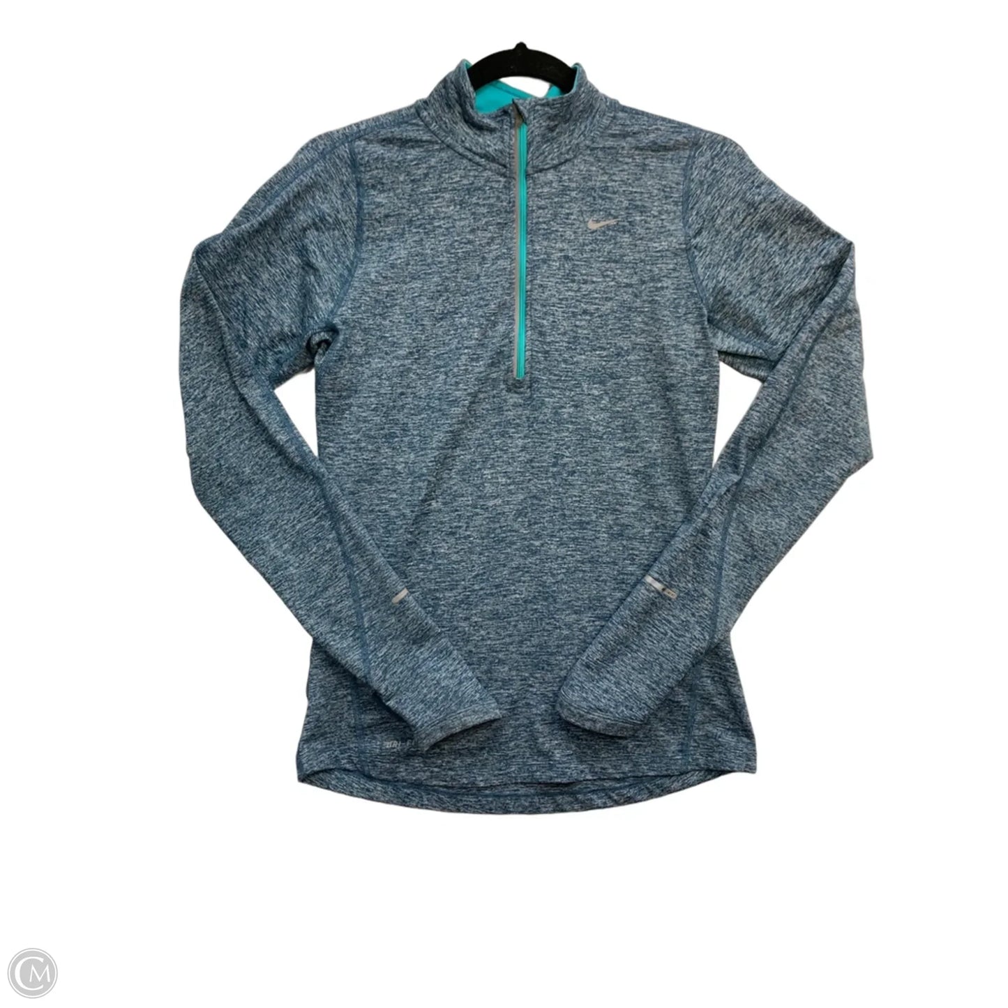 Athletic Top Long Sleeve Collar By Nike Apparel In Blue, Size: Xs