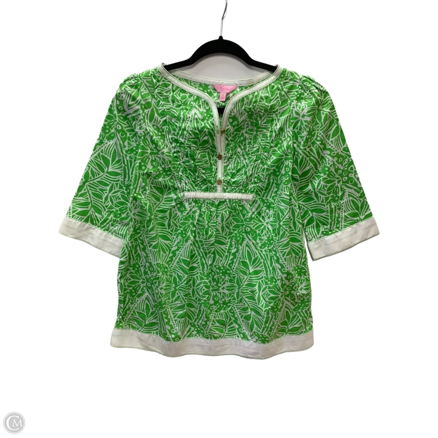 Top Long Sleeve Designer By Lilly Pulitzer In Green, Size: Xs
