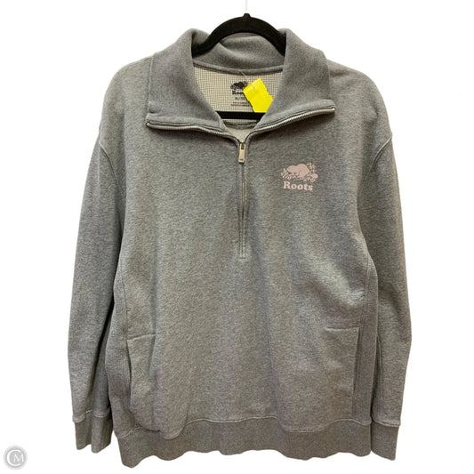 Sweatshirt Collar By Roots In Grey, Size: Xl
