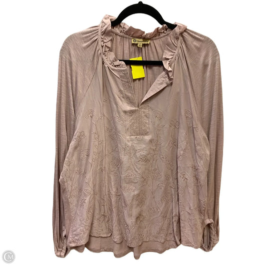 Blouse Long Sleeve By Democracy In Pink, Size: Xl