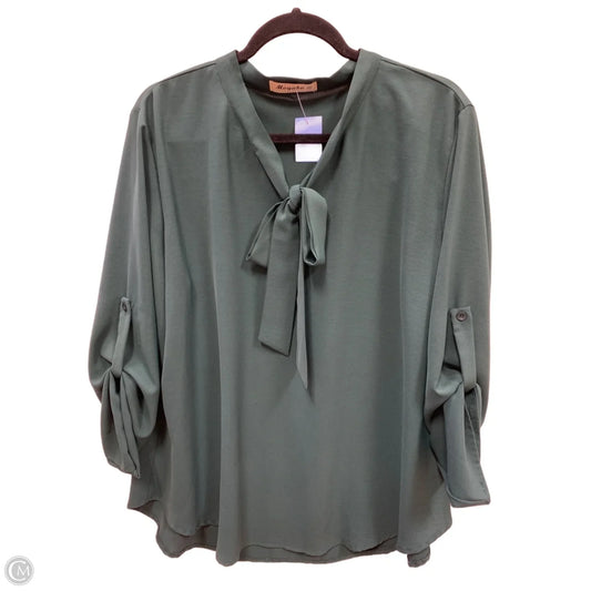 Blouse Long Sleeve By Clothes Mentor In Green, Size: 2x
