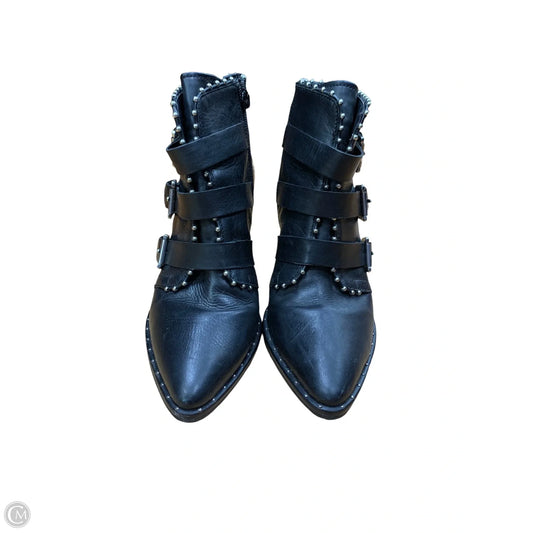 Boots Ankle Heels By Steve Madden In Blue & Silver, Size: 7.5