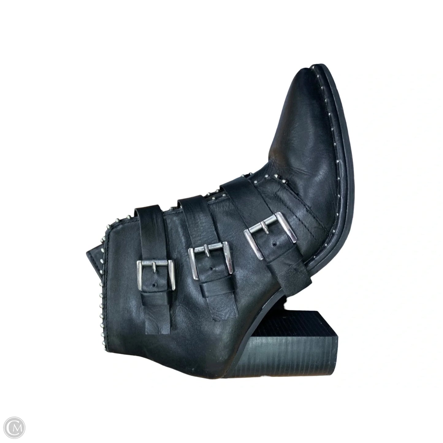 Boots Ankle Heels By Steve Madden In Blue & Silver, Size: 7.5