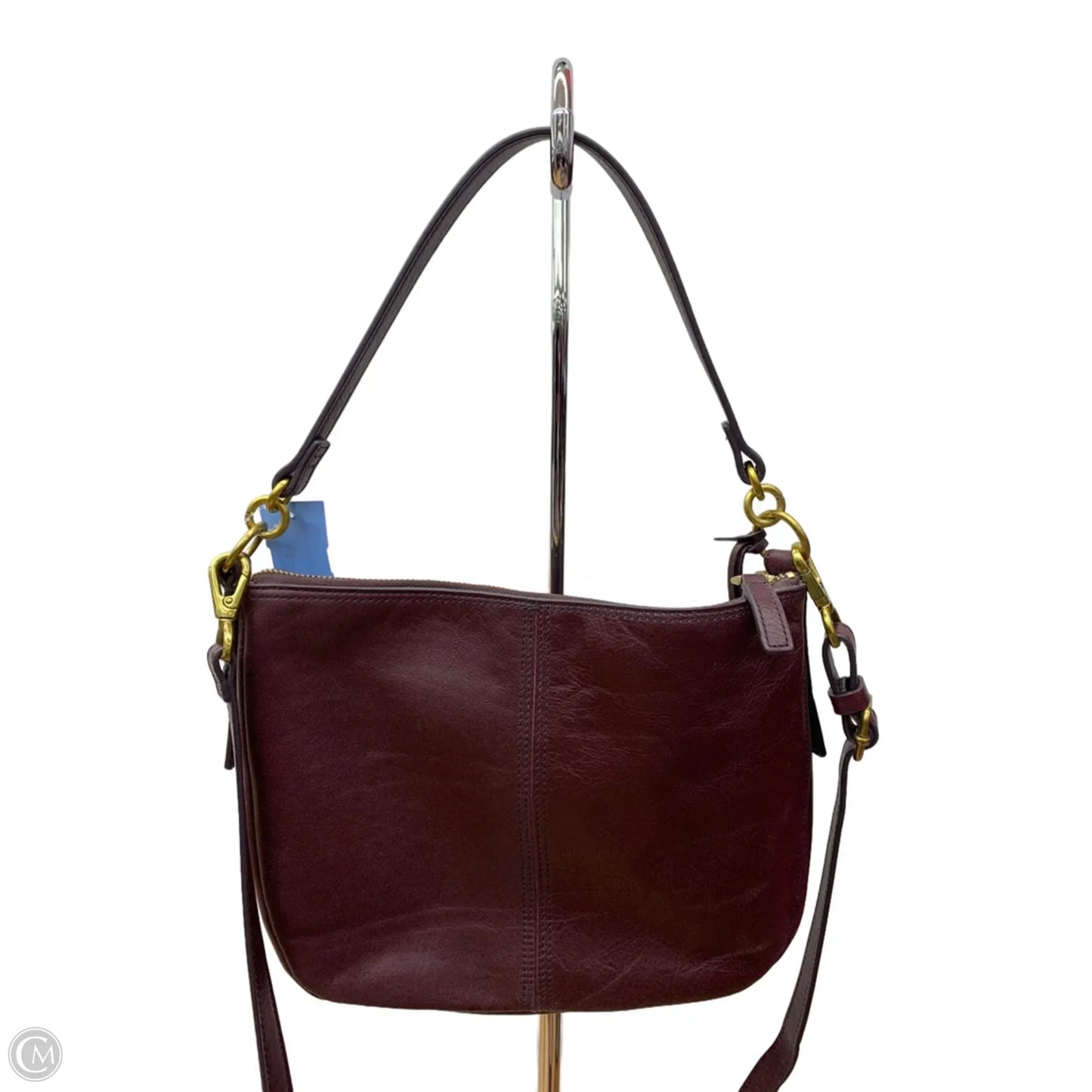 Handbag Leather By Fossil, Size: Medium