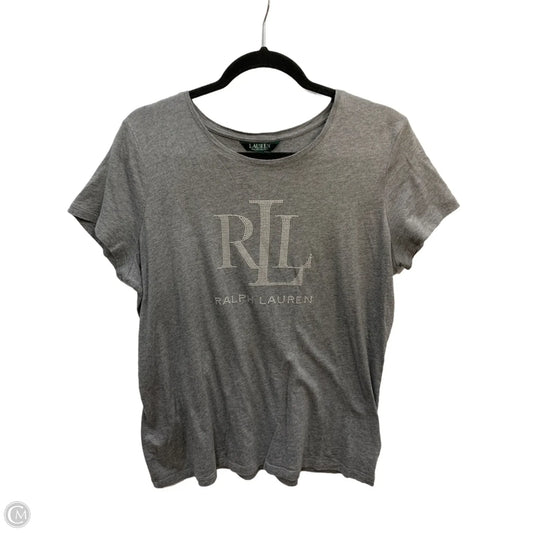 Top Short Sleeve By Lauren By Ralph Lauren In Grey, Size: Xl