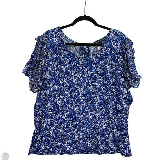 Top Short Sleeve By Adrienne Vittadini In Blue, Size: 3x