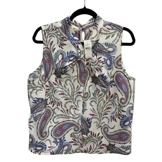 Top Sleeveless By Loft In Paisley Print, Size: L