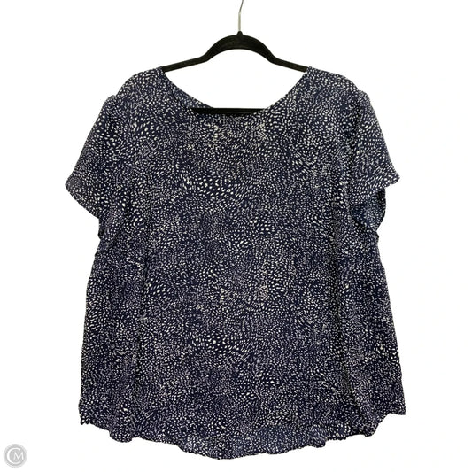 Top Short Sleeve By Tahari In Blue, Size: 3x
