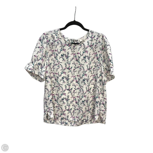 Blouse Short Sleeve By Loft In White, Size: M