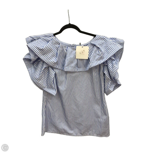 Blouse Short Sleeve By Gracia In Striped Pattern, Size: L