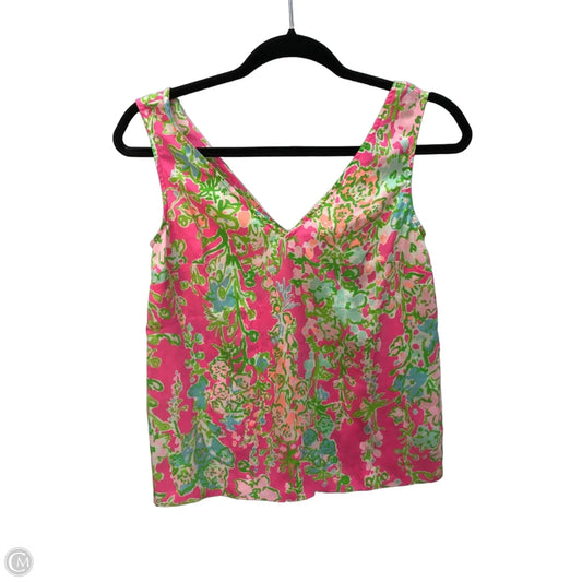 Blouse Designer By Lilly Pulitzer In Green & Pink, Size: Xxs
