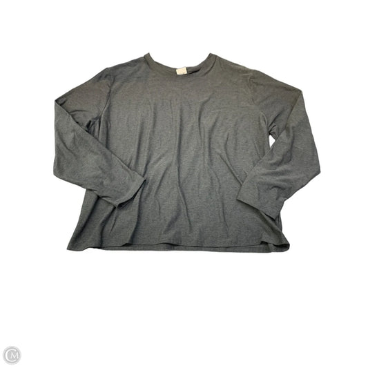 Athletic Top Long Sleeve Collar By Athletic Works In Grey, Size: Xxl