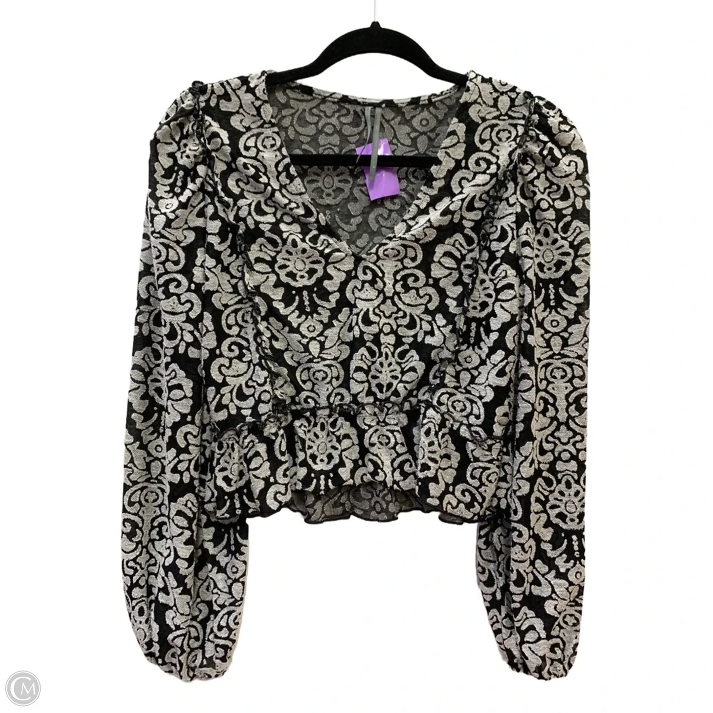 Top Long Sleeve By Anthropologie In Black, Size: S