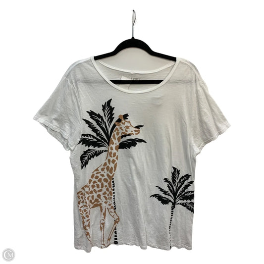 Top Short Sleeve By Loft In White, Size: Xl