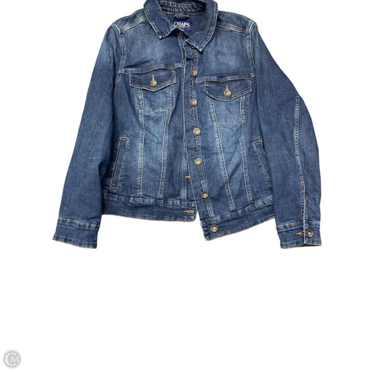 Jacket Denim By Chaps In Blue Denim, Size: 1x