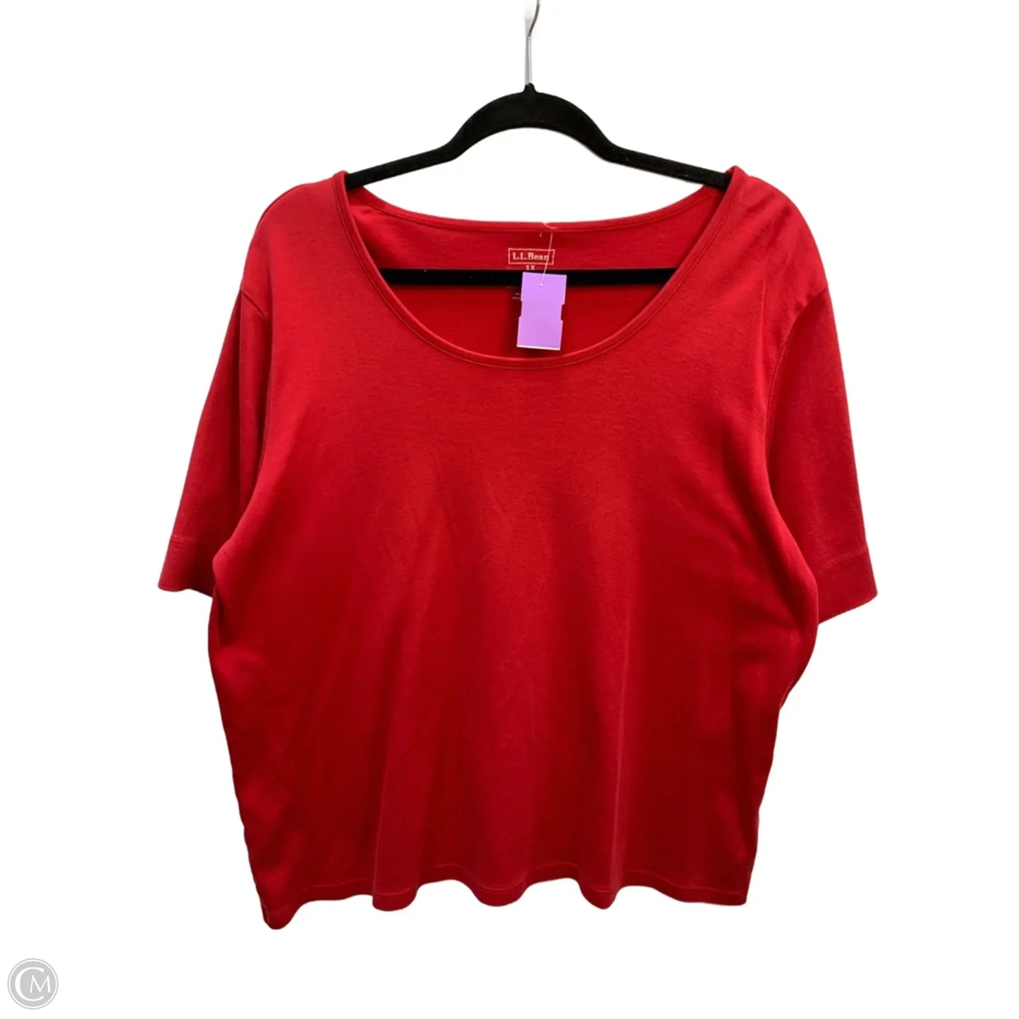 Top Short Sleeve Basic By L.l. Bean In Red, Size: 1x