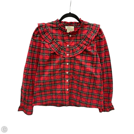 Blouse Long Sleeve By Sail To Sable In Red, Size: S