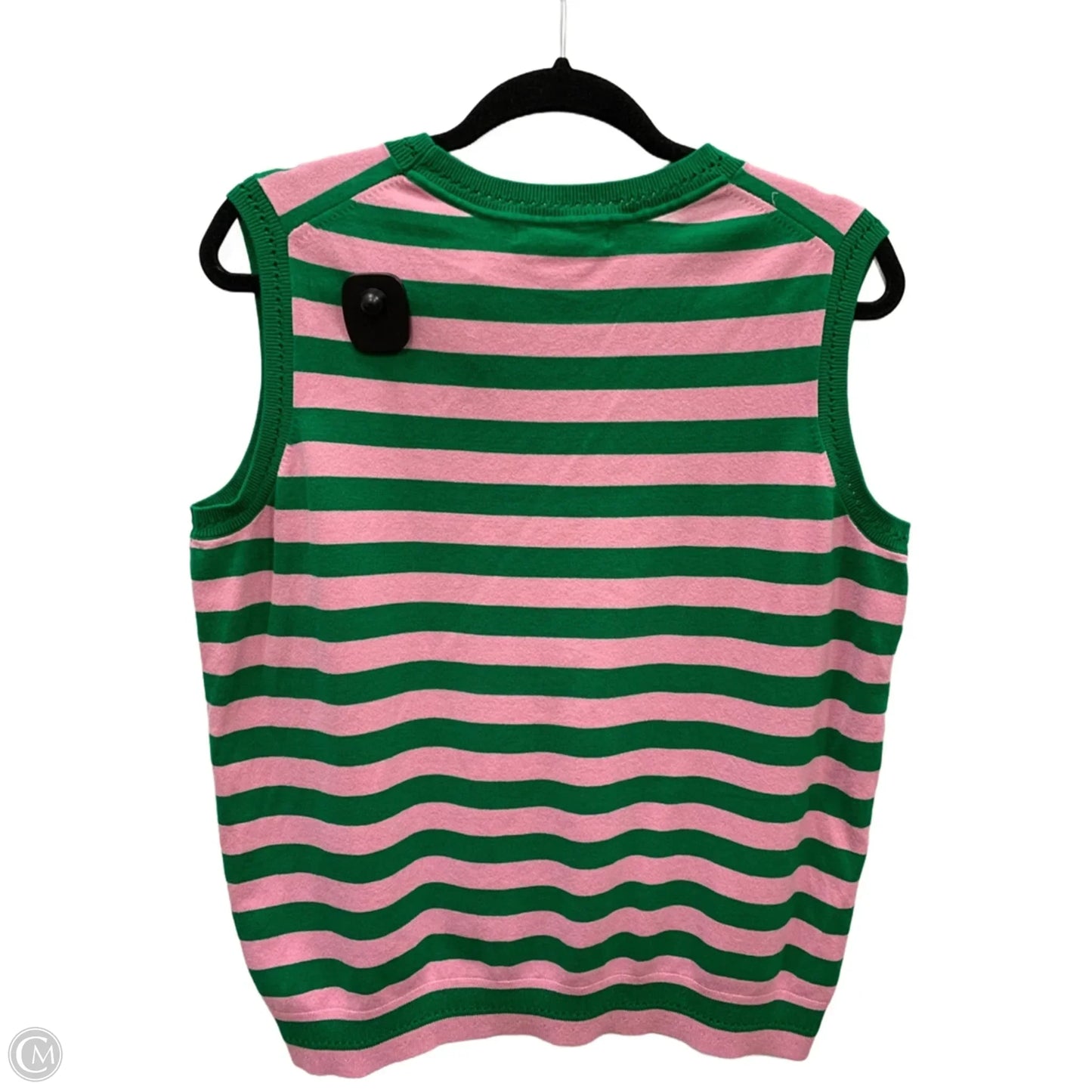 Vest Sweater By Boden In Green & Pink, Size: L