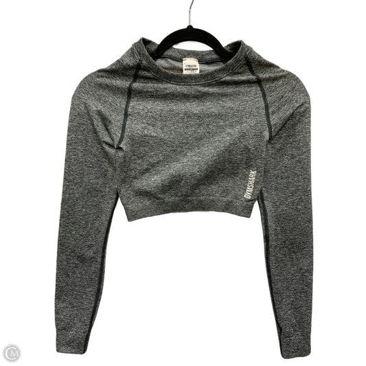 Athletic Top Long Sleeve Crewneck By Gym Shark In Grey, Size: Xs