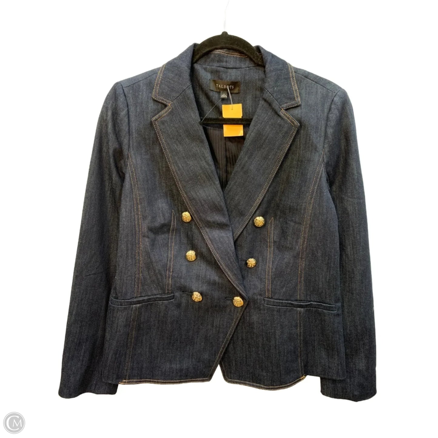 Blazer By Talbots In Blue Denim, Size: 6