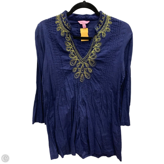 Top Long Sleeve Designer By Lilly Pulitzer In Navy, Size: S