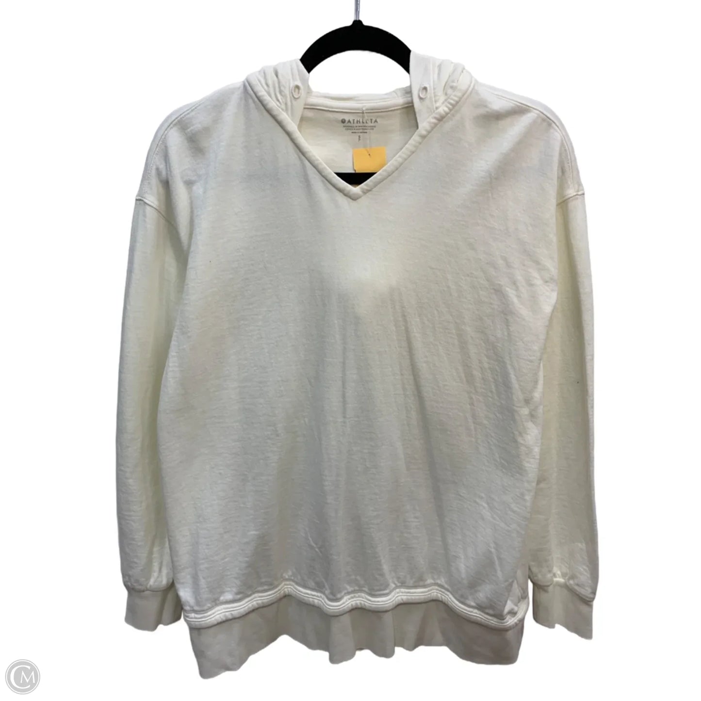 Sweatshirt Hoodie By Athleta In Cream, Size: S