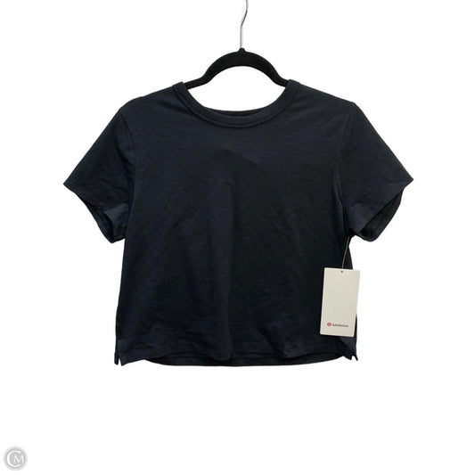 Athletic Top Short Sleeve By Lululemon In Black, Size: 8