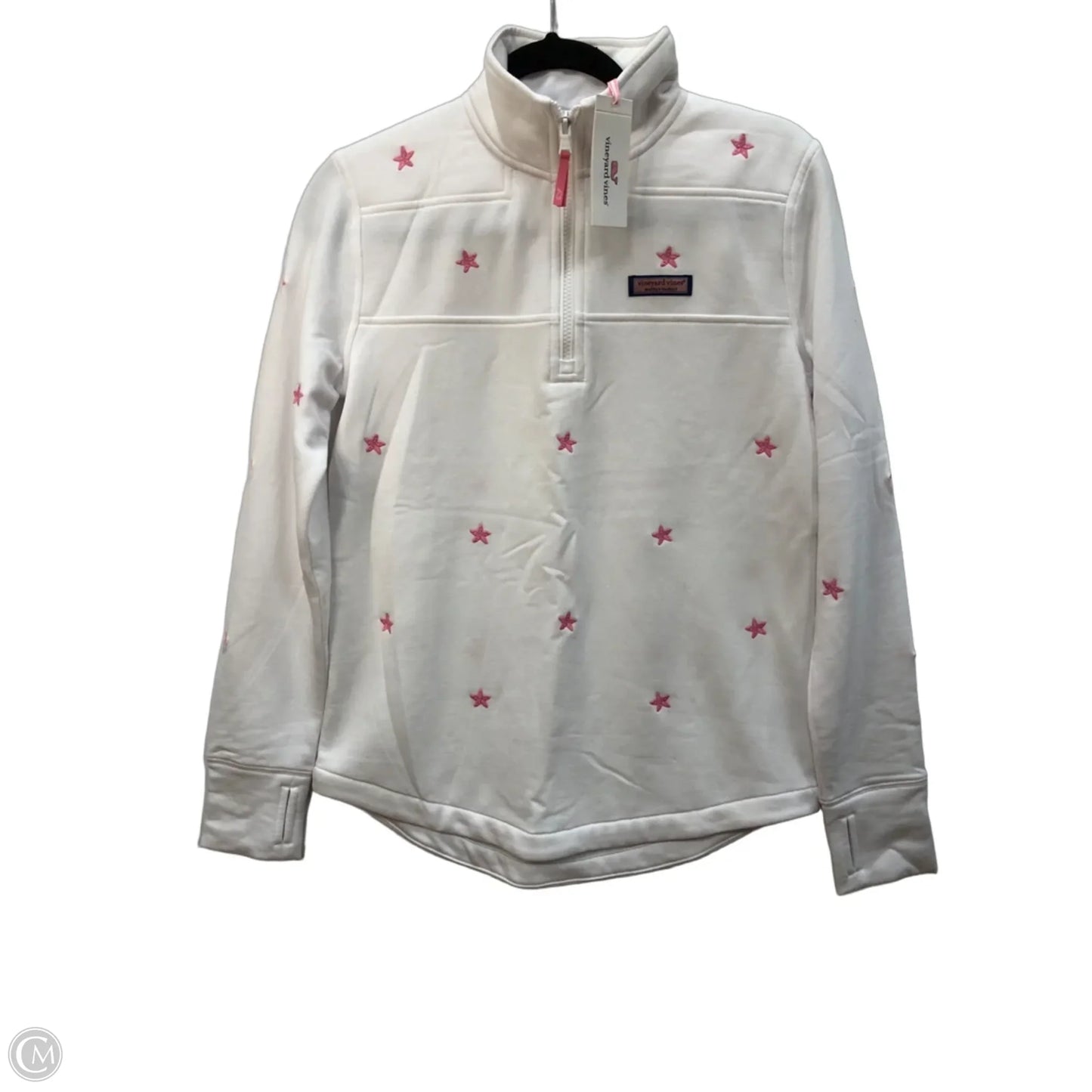 Sweatshirt Collar By Vineyard Vines In White, Size: Xs
