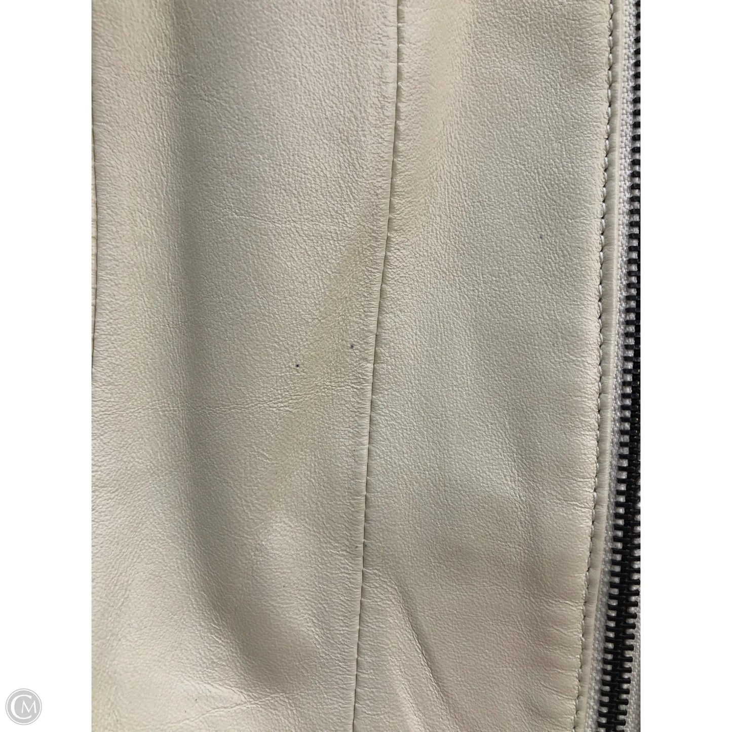 Jacket Leather By Cmc In Cream, Size: L