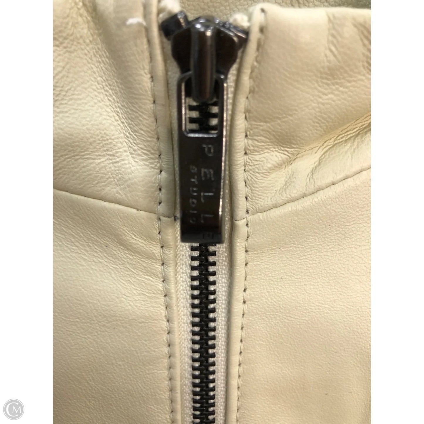 Jacket Leather By Cmc In Cream, Size: L
