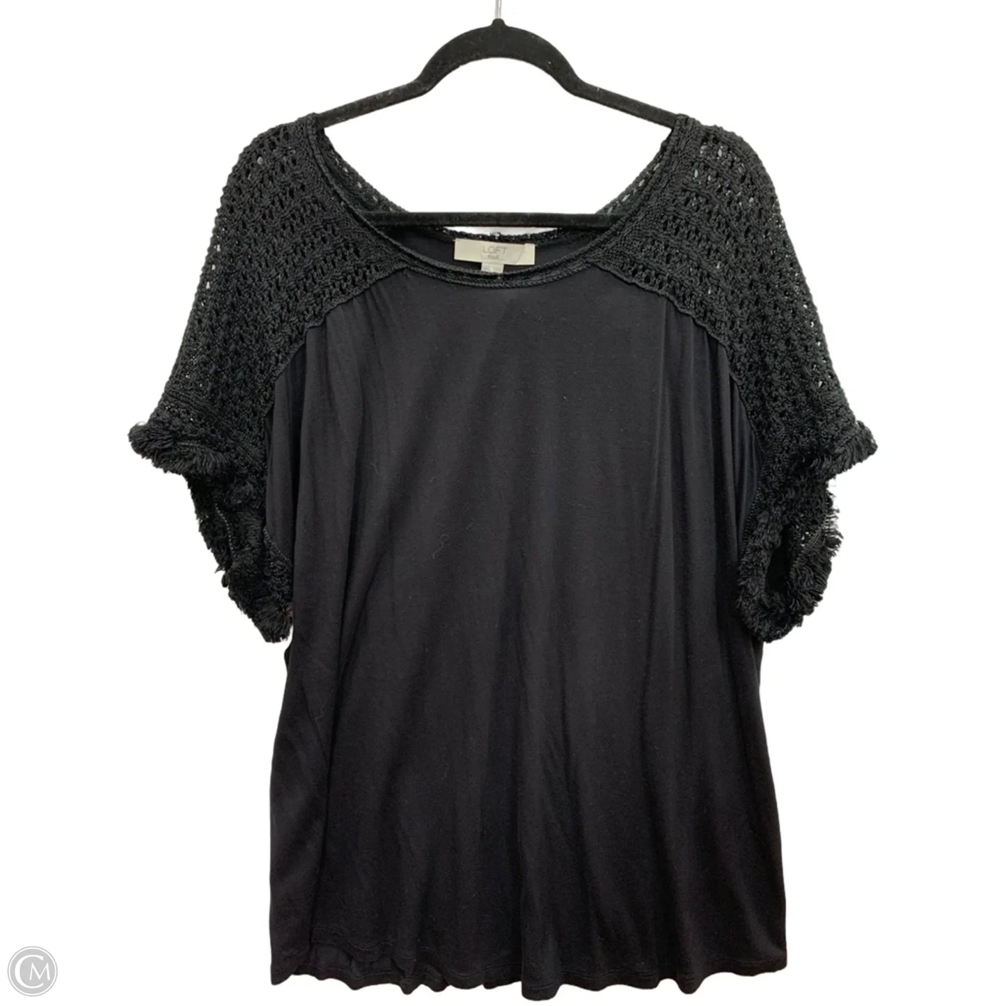 Top Short Sleeve By Loft In Black, Size: 20