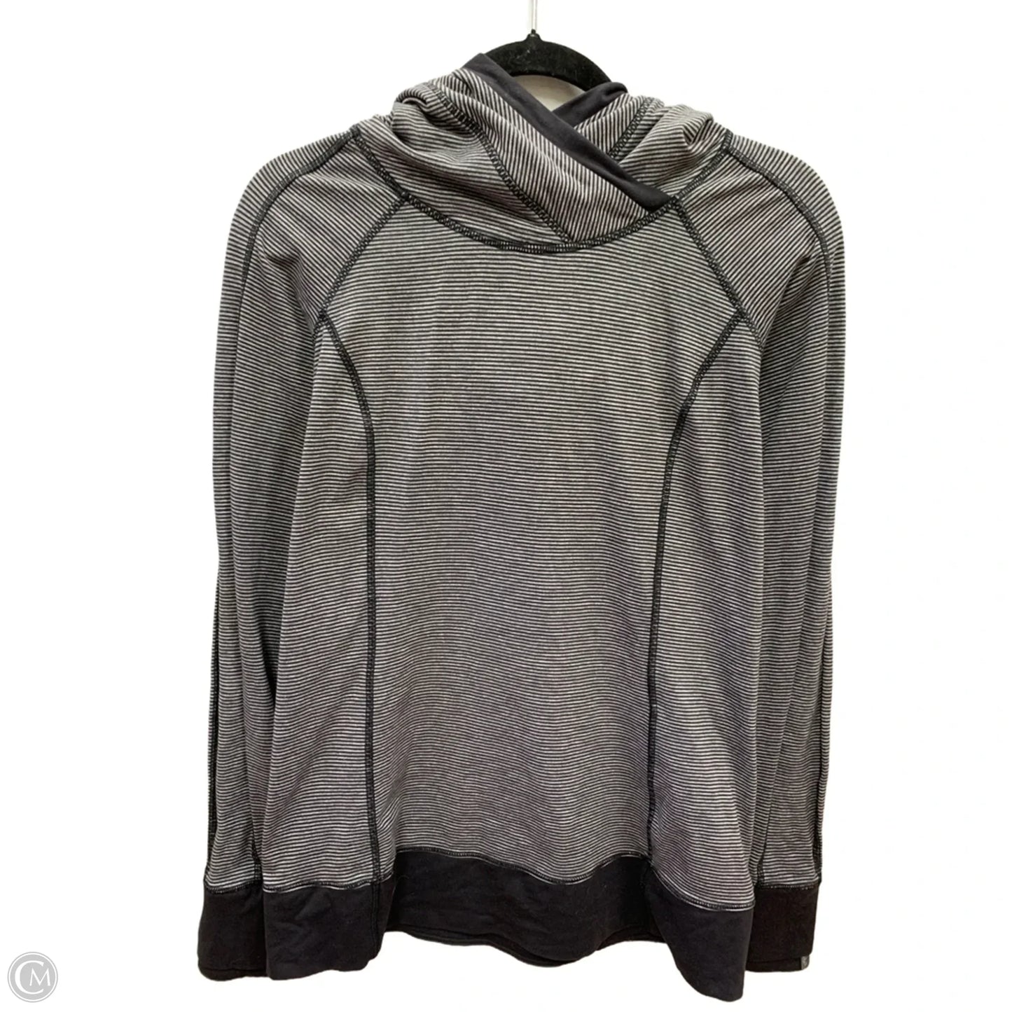 Athletic Sweatshirt Hoodie By Lululemon In Black & Grey, Size: 10
