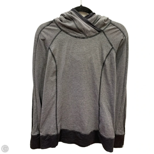 Athletic Sweatshirt Hoodie By Lululemon In Black & Grey, Size: 10
