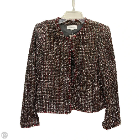 Skirt Suit 2pc By Calvin Klein In Black & Red, Size: 10