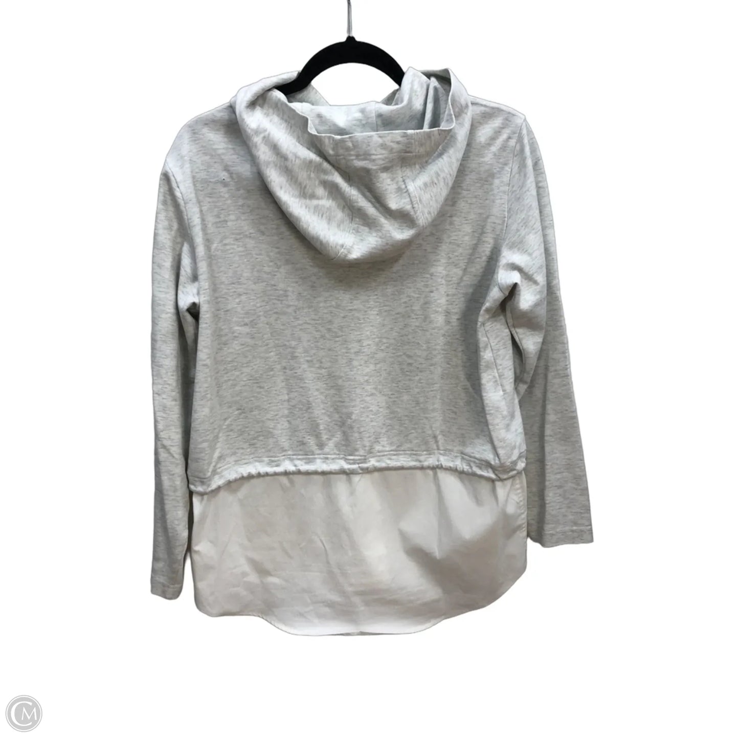 Sweatshirt Hoodie By Athleta In Grey & White, Size: S