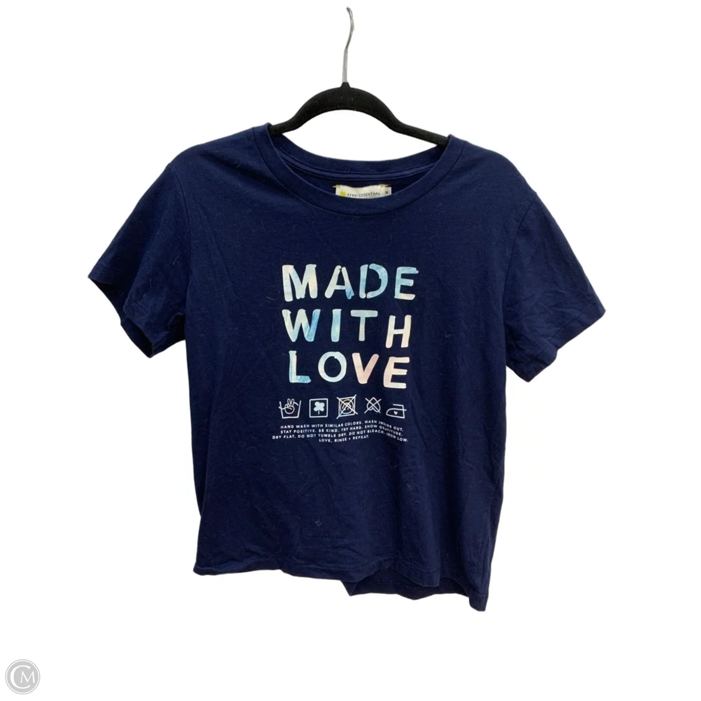 Top Short Sleeve By Kerri Rosenthal In Blue, Size: M