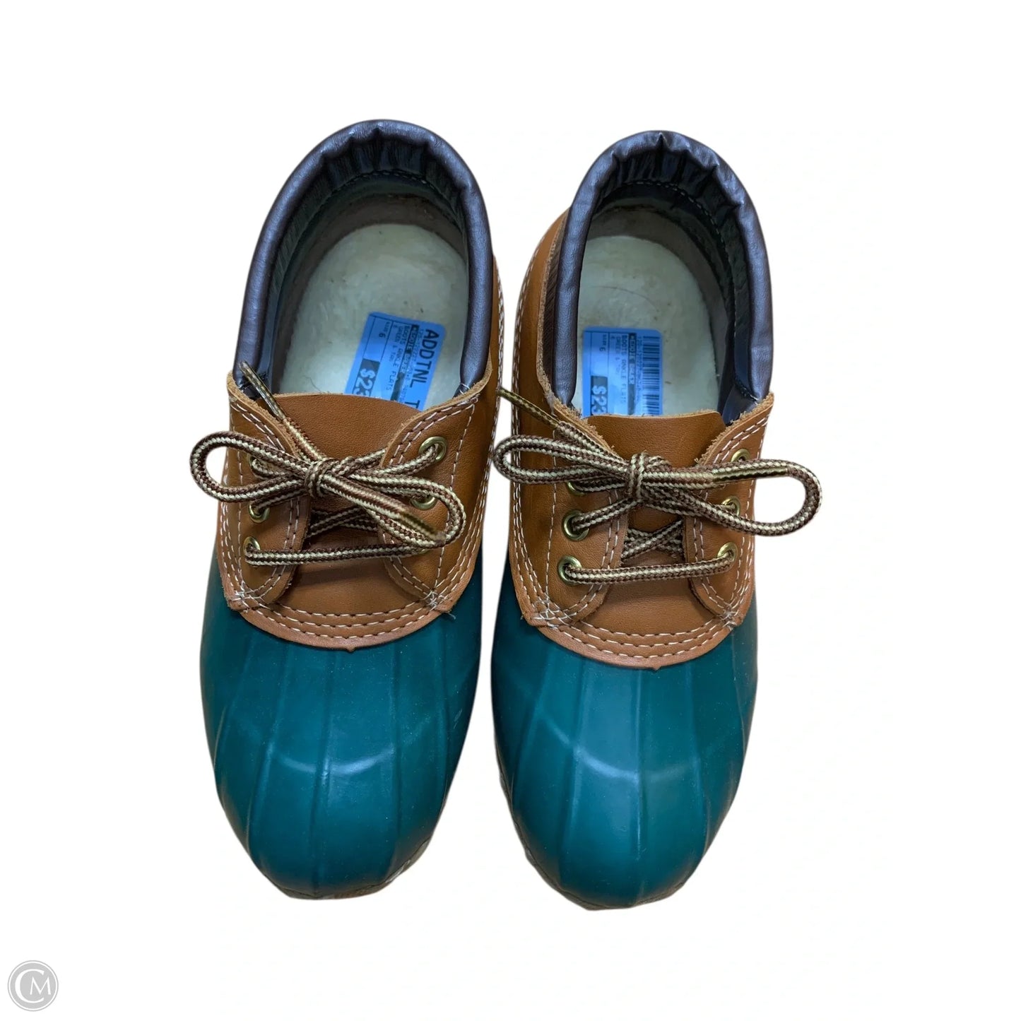 Boots Ankle Flats By Eddie Bauer In Green & Tan, Size: 6