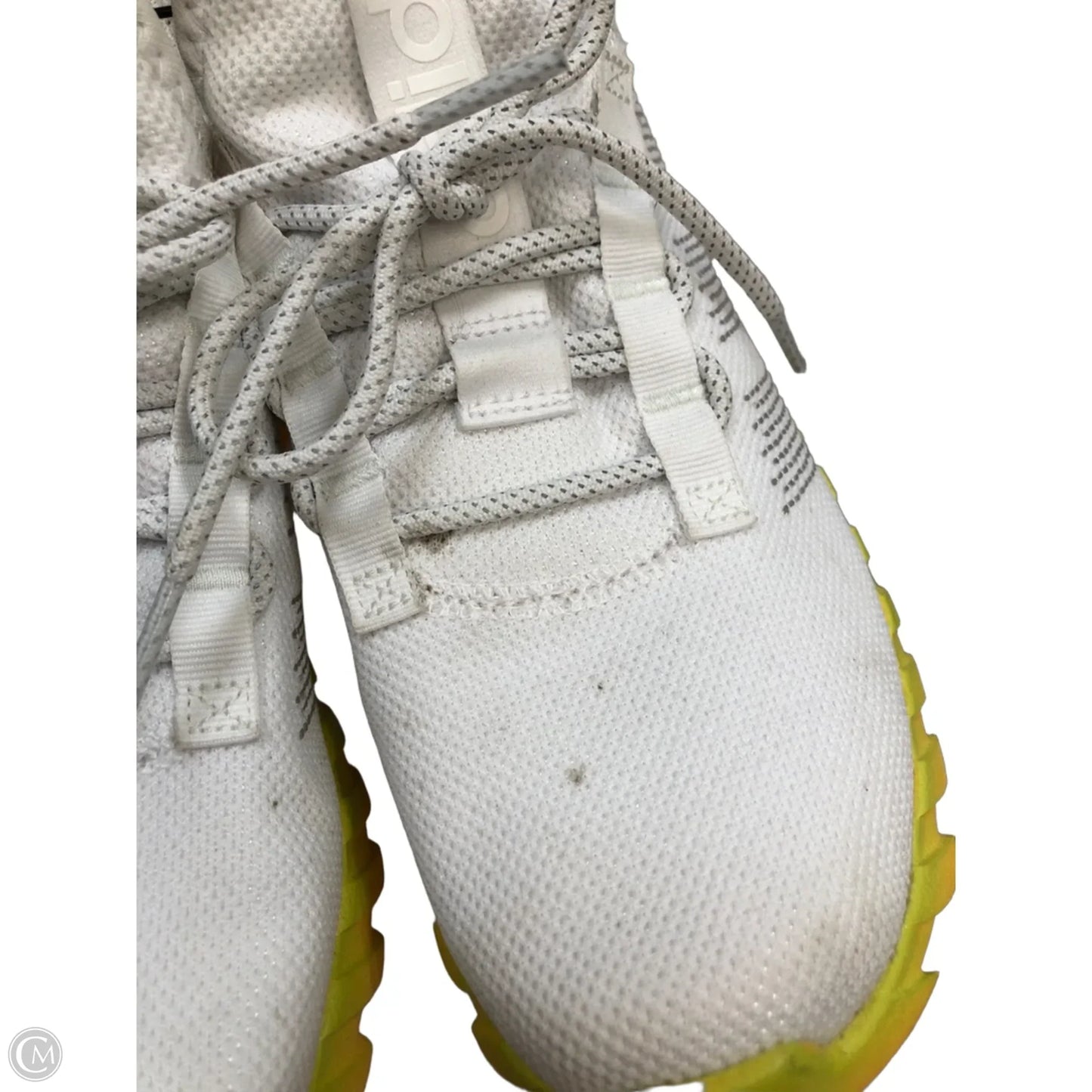 Shoes Athletic By Adidas In White & Yellow, Size: 6