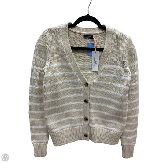 Cardigan By Vineyard Vines In Tan & White, Size: Xs