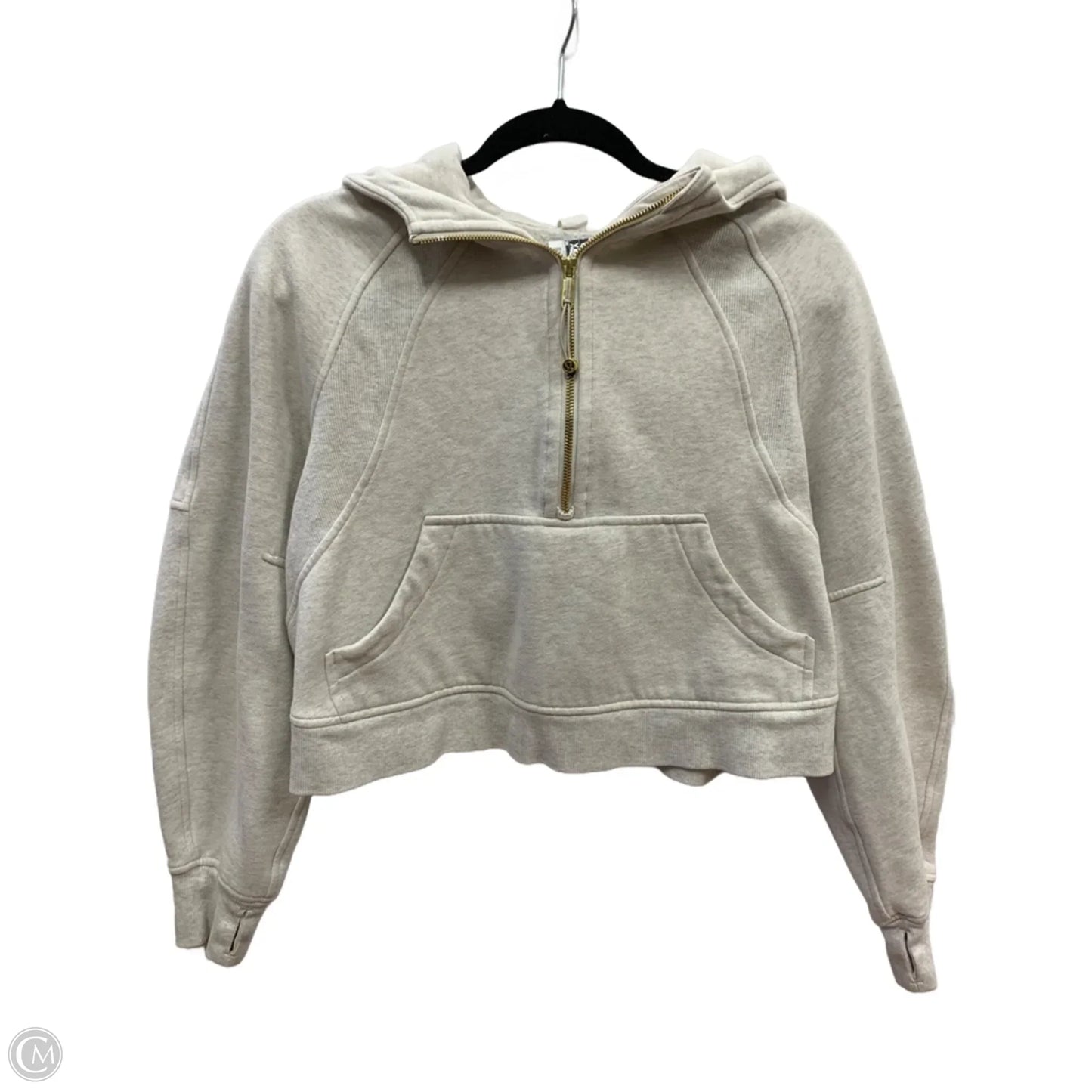 Athletic Sweatshirt Hoodie By Lululemon In Tan, Size: Xs