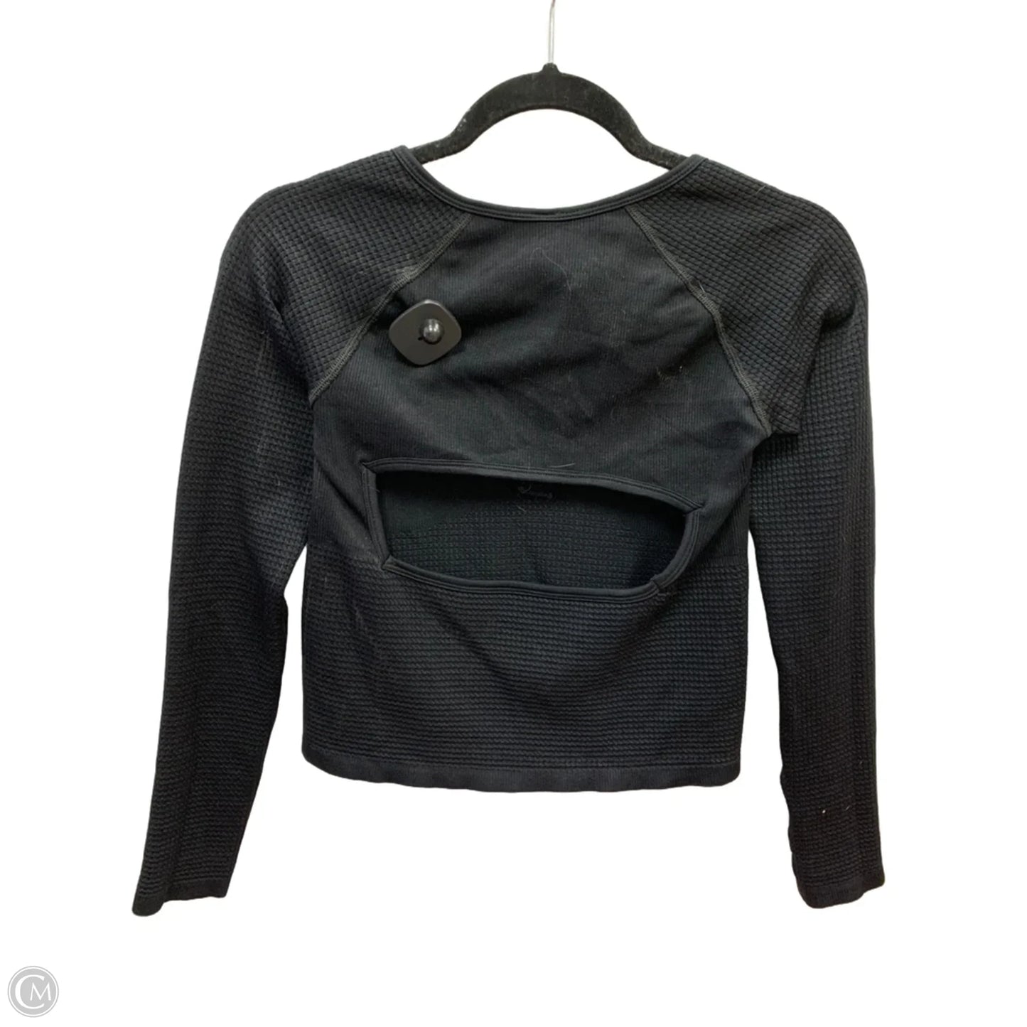 Athletic Top Long Sleeve Crewneck By Free People In Black, Size: M