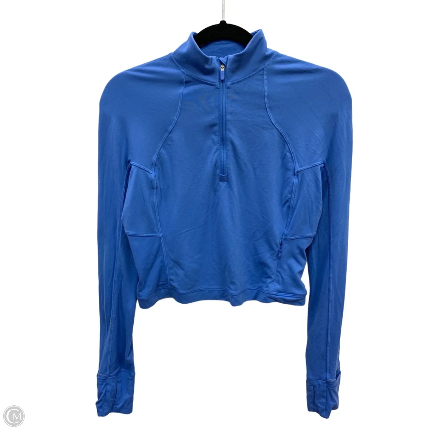 Athletic Top Long Sleeve Collar By Lululemon In Blue, Size: M