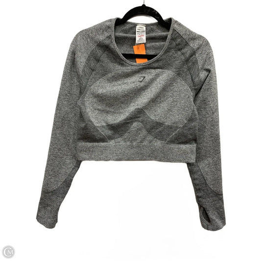 Athletic Top Long Sleeve Crewneck By Gym Shark In Grey, Size: Xxl