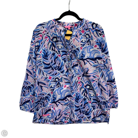 Top Long Sleeve By Simply Southern In Blue & Pink, Size: M