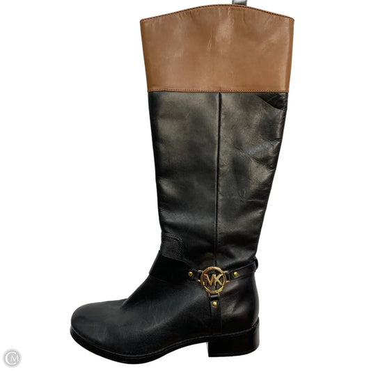 Boots Knee Heels By Michael By Michael Kors In Black & Brown, Size: 10