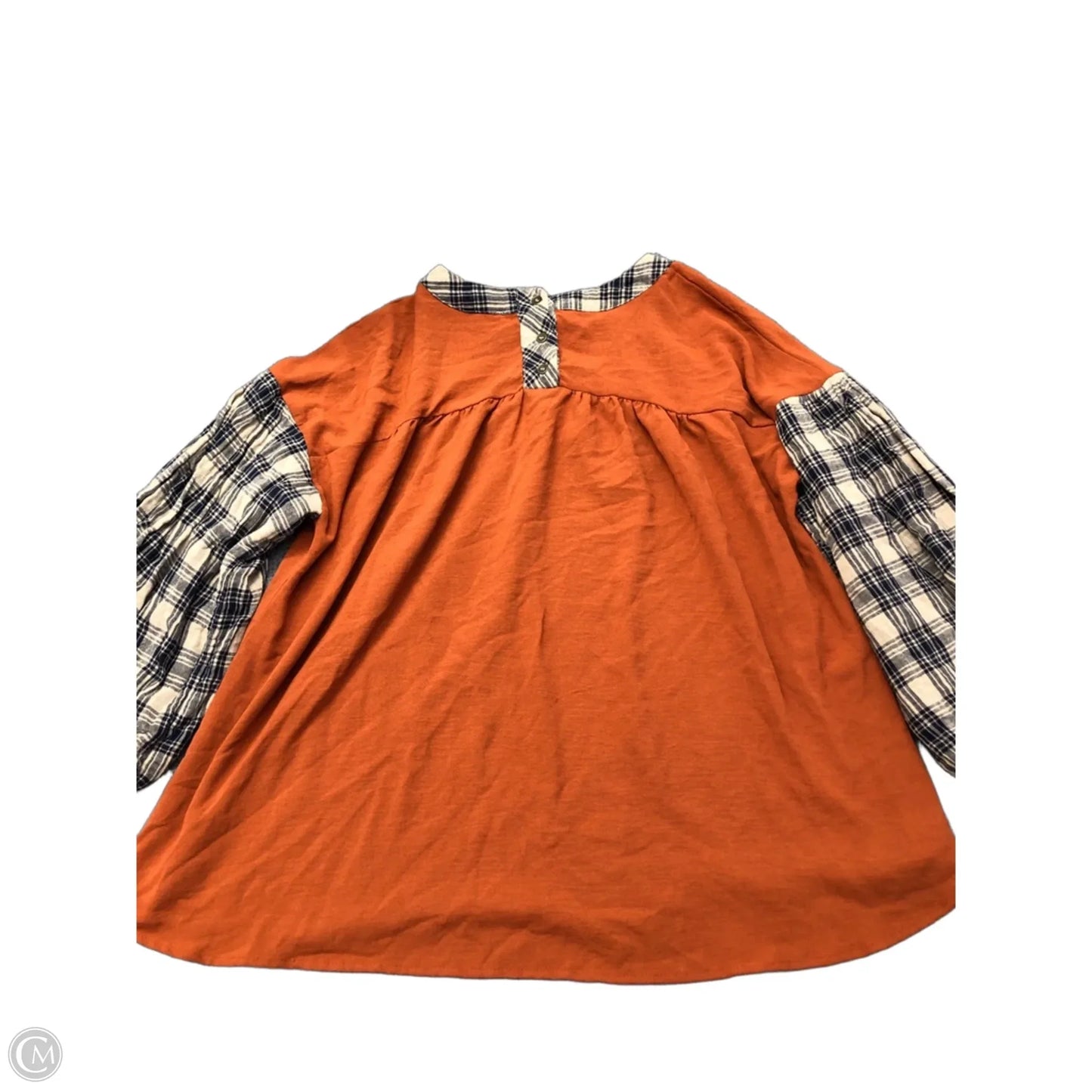 Blouse Short Sleeve By Entro In Orange & Tan, Size: L