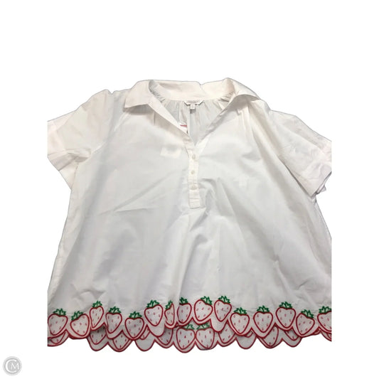 Blouse Short Sleeve By Crown And Ivy In White, Size: Xl