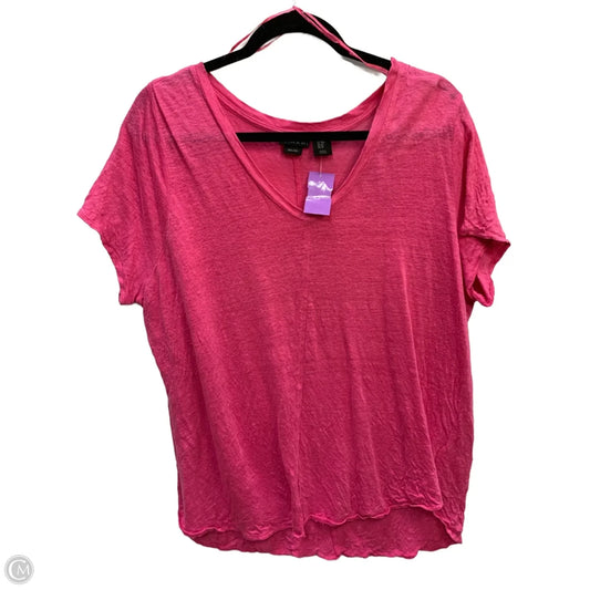 Top Short Sleeve By Tahari By Arthur Levine In Pink, Size: 1x